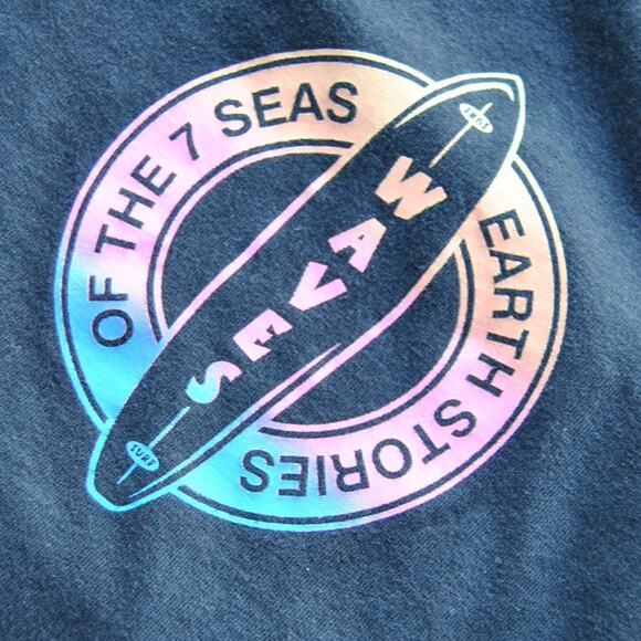 H&M Waves Short Sleeve Shirt Black with Rainbow Logo Small - Picture 2 of 5